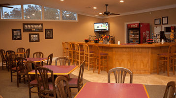 view of golf course clubhouse