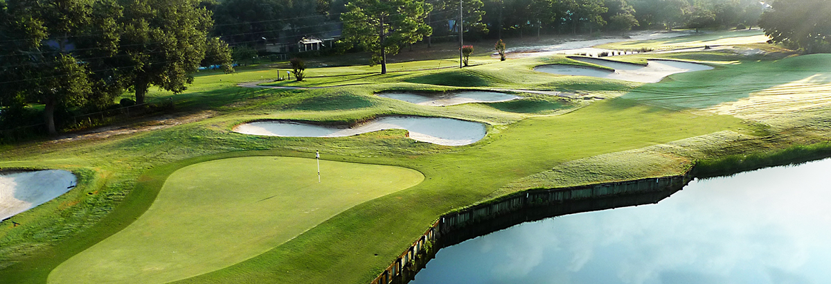 aerial view of golf course